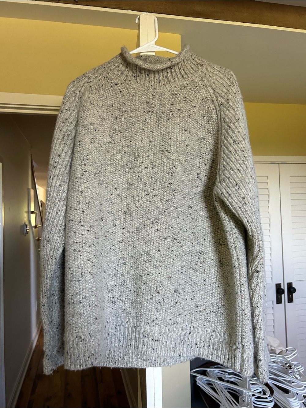 Gray Speckled Knit Sweater